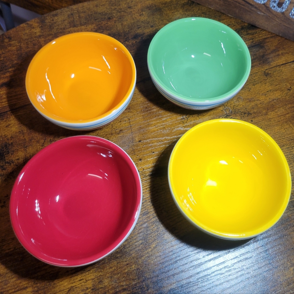 Sonoma Colorful Striped Ceramic Bowl Set of 4 - Picture 2 of 7